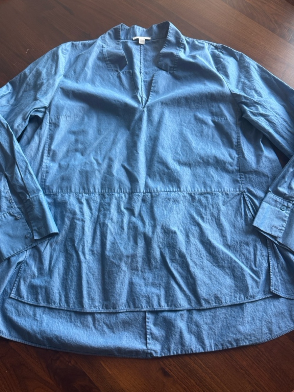 Cos Light Blue V-Neck Long Sleeve Tunic Top - EUR44 - Picture 3 of 7